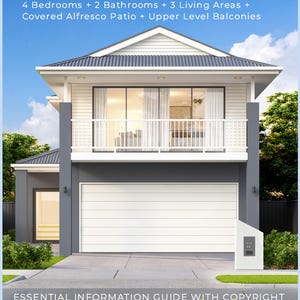 House Plan#321 Keen: 26&#39; x 82&#39; (8.0 x 25.0 Meters ) House Plan - 4 Bedrooms + 2 Bathrooms + 3 Living Essential Information pack