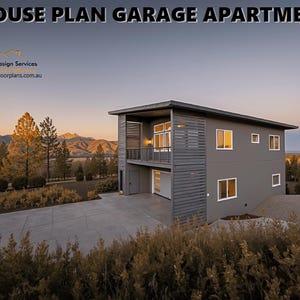 WAKEFIELD Skillion-SD House Plan #200 – Modern 2-Bed + Office Garage Apartment, Granny Flat, or Carriage House | 3 Baths | Double Garage