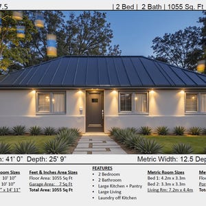 House Plan#97.5 : modern small house plan- affordable home layout- digital house plans