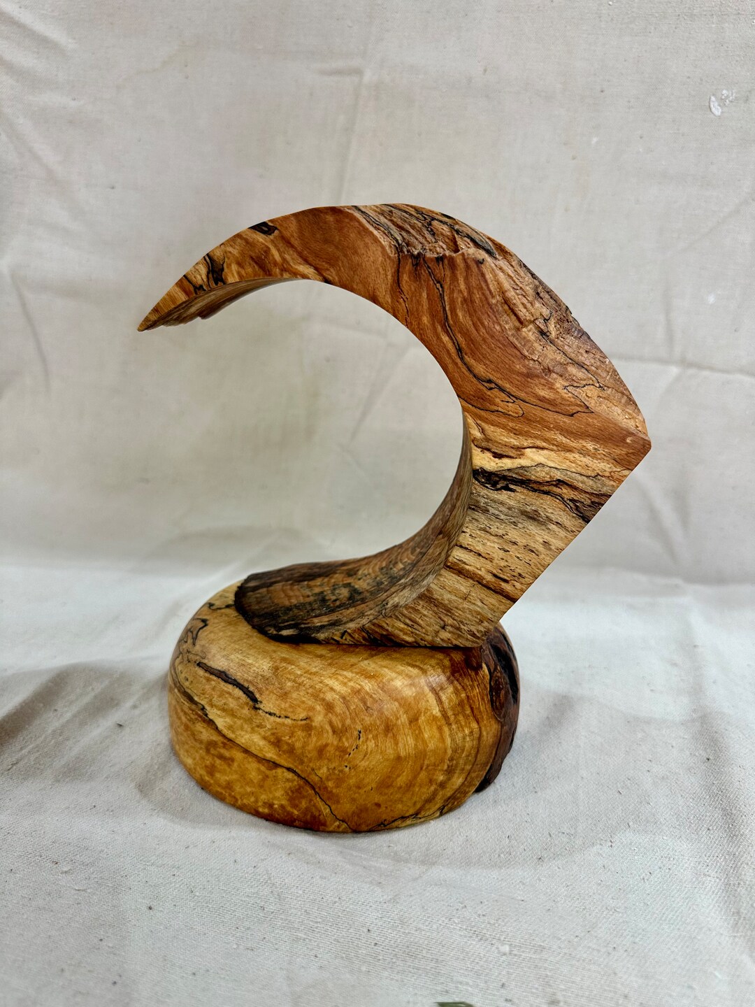 Hand Turned Wooden Wave Art Etsy