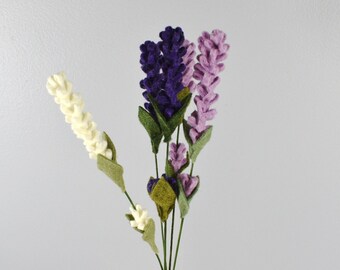 Felt Lavender Stems Felt Flowers - Minimalist Decor- Gift ideas for friend - Gift or Cake Topper - Boho Home Decor - cottagecore Decor