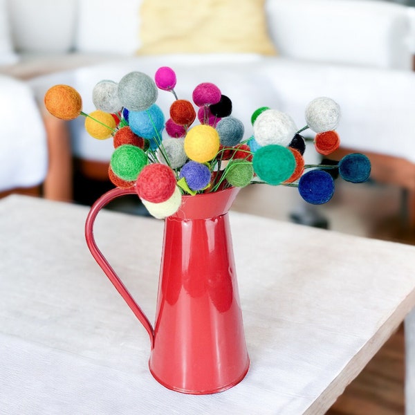 Felt billy balls - Billy buttons - Craspedia flowers - Felt flowers - Felt bouquet - Wedding bouquet - Felt decor - Pom Pom bouquet