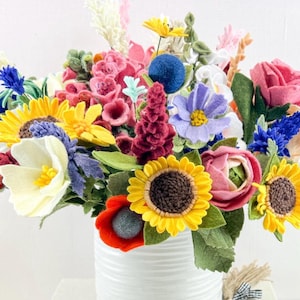 Felt Flower Stem Bar - Choose Your Stems | Felt Flowers for Bouquet
