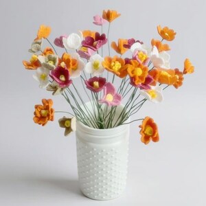 Mini Felt Flowers - Minimalist Bouquet Photo Prop Wedding Gift Topper