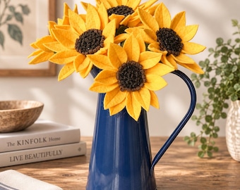 Felt Sunflower Stem | Felt Flowers for Bouquet