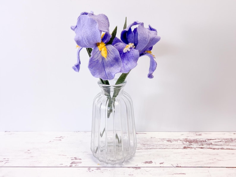 Filz Iris Blumenstängel, Cottagecore Home Decor Bild 6