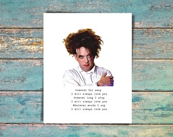 Robert Smith - The Cure Love Card - The Cure Lovesong  - Robert Smith Greeting Card