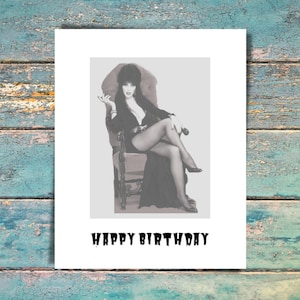 Elvira Geburtstagskarte - Lustige Geburtstagskarte - Lustige Geburtstagskarte - Alles Gute zum Geburtstag Karte - Elvira Mistress of the Dark