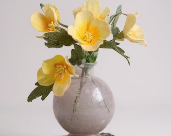 Tiges de pavot de Californie en feutre | Fleurs en feutre pour bouquet