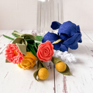 Springtime Bliss Bouquet, Blues Wildflower Mix, Farmhouse Style Decor, Cozy Home Vibes, Unique Floral Arrangement image 8