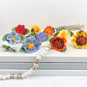 Vilten bloemenopening clip: etherische olieverspreider - aromatherapiecadeau