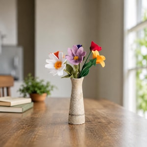 Thick Stem 6 Pack Felt Flowers
