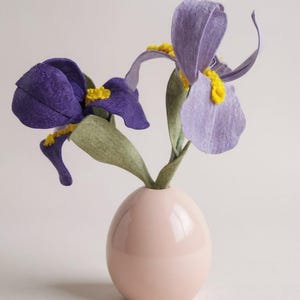 Filz Iris Blumenstängel, Cottagecore Home Decor Bild 3