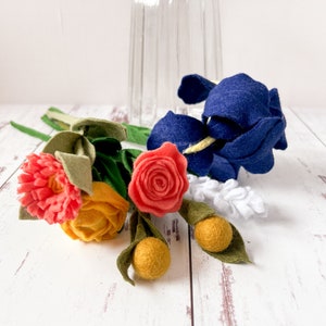 Springtime Bliss Bouquet, Blues Wildflower Mix, Farmhouse Style Decor, Cozy Home Vibes, Unique Floral Arrangement image 2