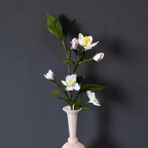 Ramo di ciliegio in carta crespa - Ramo di ciliegio in carta crespa - Fiore di ciliegio fatto a mano per vaso