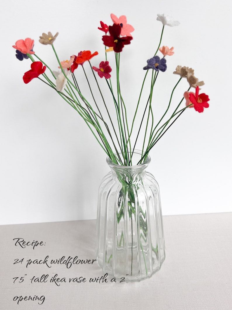 6 pack Skinny Felt Flowers Perfect for All Occasion Gifting image 2