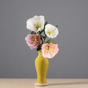 Papavero di carta crespa - Papavero islandese - Vibrazioni floreali primaverili - Regalo di compleanno - Regalo di laurea - Fiori per matrimonio - Regalo di anniversario