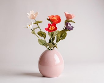 Wildblumen mit Blättern 6er Pack - Entzückende Wildblumen für Dekor - Vase nicht inklusive | Filzblumen für Blumenstrauß