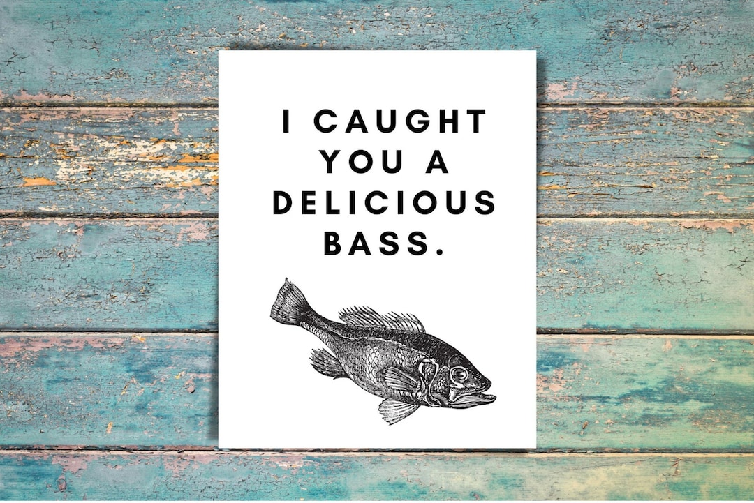I Caught You a Delicious Bass Card Cards for Boyfriend Cards for