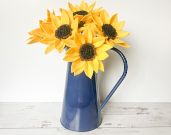 Tallo de girasol de fieltro / Flores de fieltro para ramo