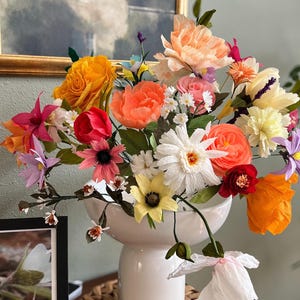 Elige tus flores de papel crepé: ramo personalizado, decoración bohemia minimalista - Crea un ramo
