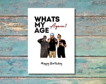 Carte d'anniversaire Blink 182 - Quel est mon âge de nouveau carte d'anniversaire - Carte de musique alternative des années 90 - Fan Blink 182