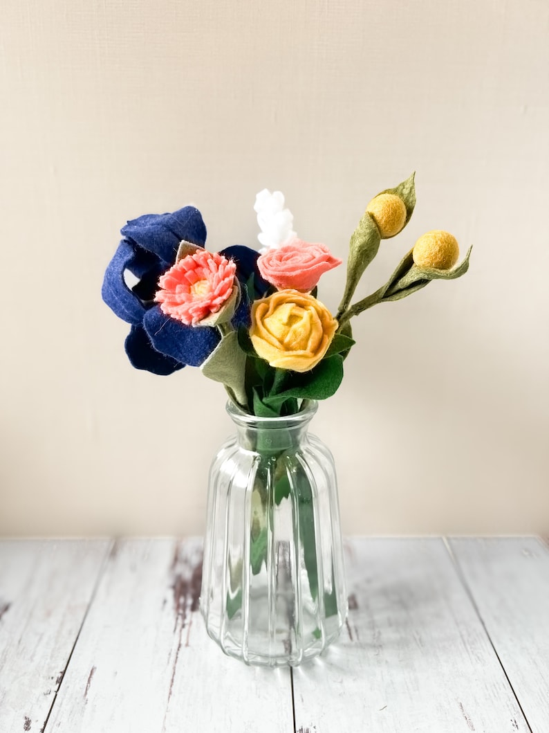 Springtime Bliss Bouquet, Blues Wildflower Mix, Farmhouse Style Decor, Cozy Home Vibes, Unique Floral Arrangement image 3
