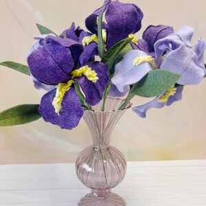 Filz Iris Blumenstängel, Cottagecore Home Decor Bild 16