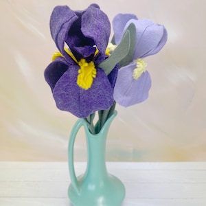 Filz Iris Blumenstängel, Cottagecore Home Decor Bild 2