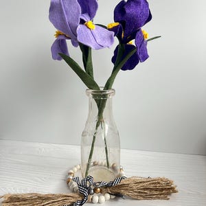Filz Iris Blumenstängel, Cottagecore Home Decor Bild 13