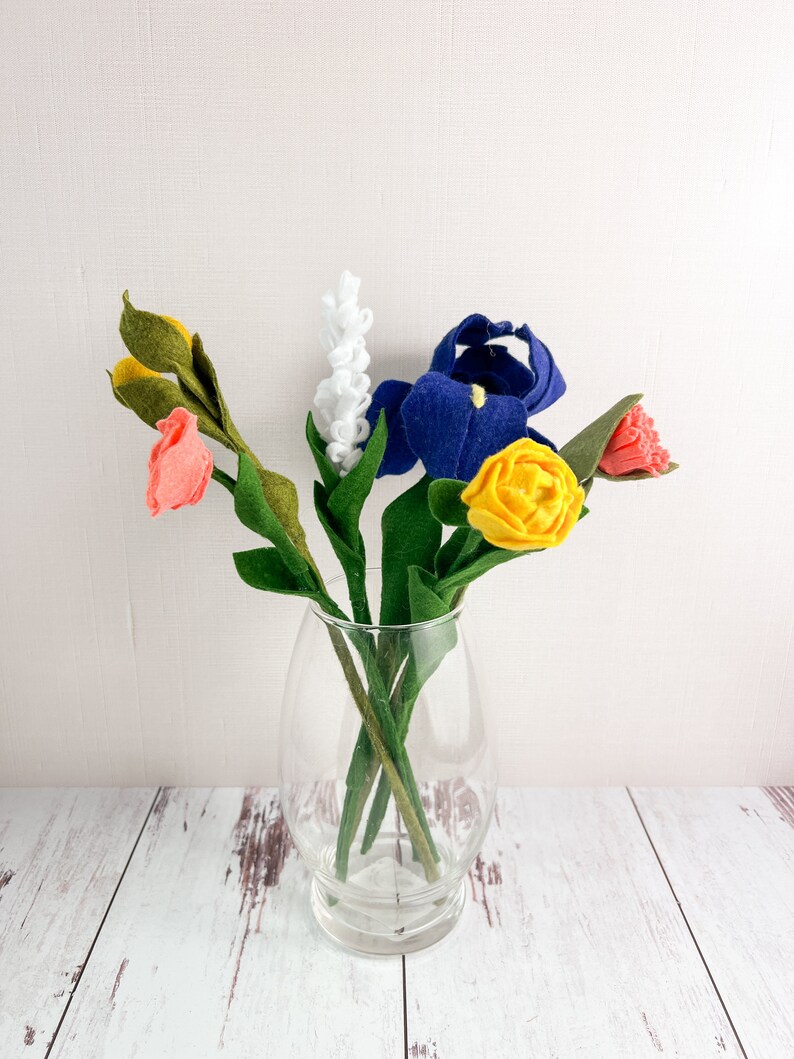 Springtime Bliss Bouquet, Blues Wildflower Mix, Farmhouse Style Decor, Cozy Home Vibes, Unique Floral Arrangement image 9