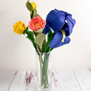 Springtime Bliss Bouquet, Blues Wildflower Mix, Farmhouse Style Decor, Cozy Home Vibes, Unique Floral Arrangement image 7