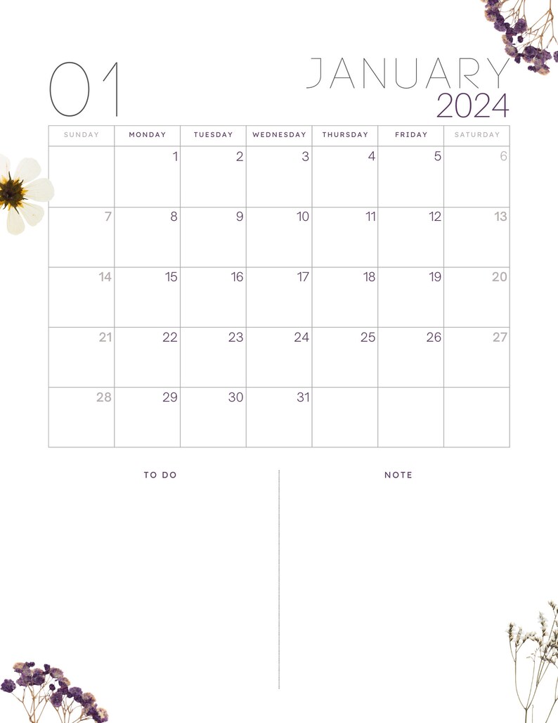 2024 Monthly Budget Planner - Flowers - Etsy