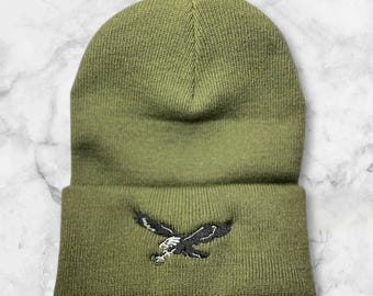 Birds beanie (Black/Olive)