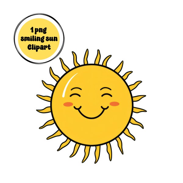 Smiling Sun, Happy Sun Clipart, Big Decor CutOut, Cutout Decor, Decoration Sun Theme Birthday, Cake Smash CutOut