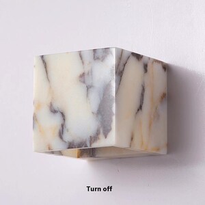 Marble Wall Light Square Sconce Natural Warm White Cool White image 7