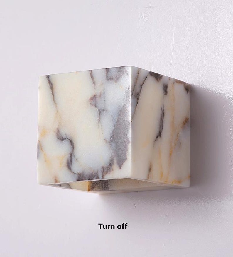 Marble Wall Light Square Sconce Natural Warm White Cool White image 7