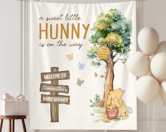 Classic Winnie the Pooh Baby Shower Decorations, Storybook Winnie Themed Baby Shower Party Banner, Bee Baby Sprinkle Photo Background