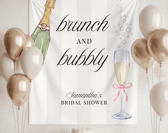 Cartello per addio al nubilato con brunch e spumante, striscione per addio al nubilato con champagne Coquette, cartello di benvenuto per addio al nubilato, arazzo personalizzato per sposa
