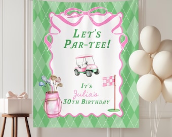 Decoraciones personalizadas de golf para cualquier cumpleaños, letrero de golf para el 30 cumpleaños, decoraciones para el 21 cumpleaños de ella, temática de golf para el 40 cumpleaños, decoración de golf para el 30 cumpleaños