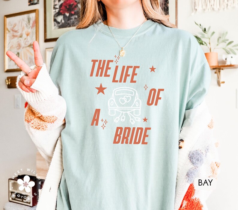 The Life of a Bride Comfort Colors Shirt, Funny Bride Gift, Music Fan Shirt, Bachelorette Shirt, Bride to Be Era, Just Married Honeymoon image 3