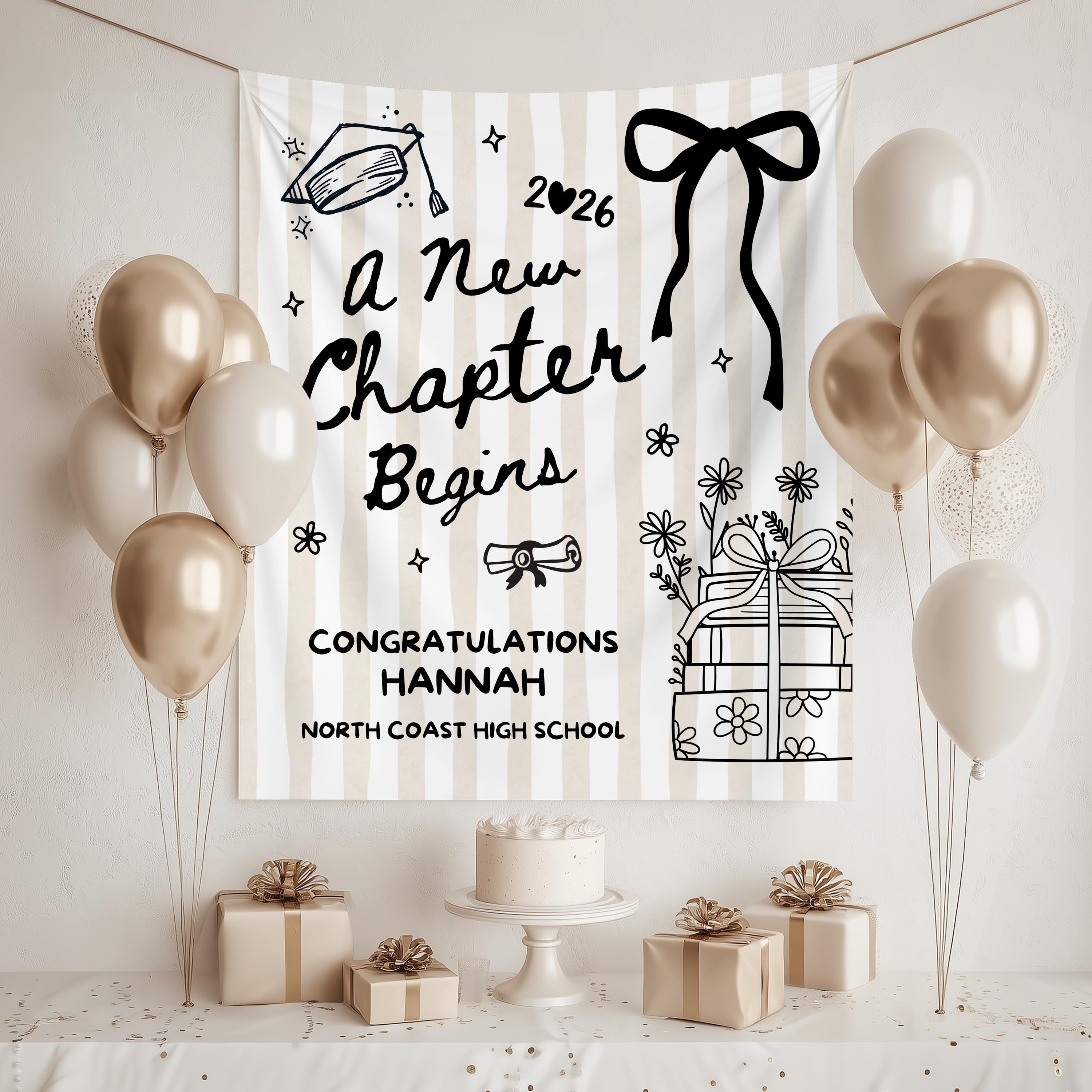 Custom Next Chapter Graduation Banner, 2026 Graduation Backdrop ...