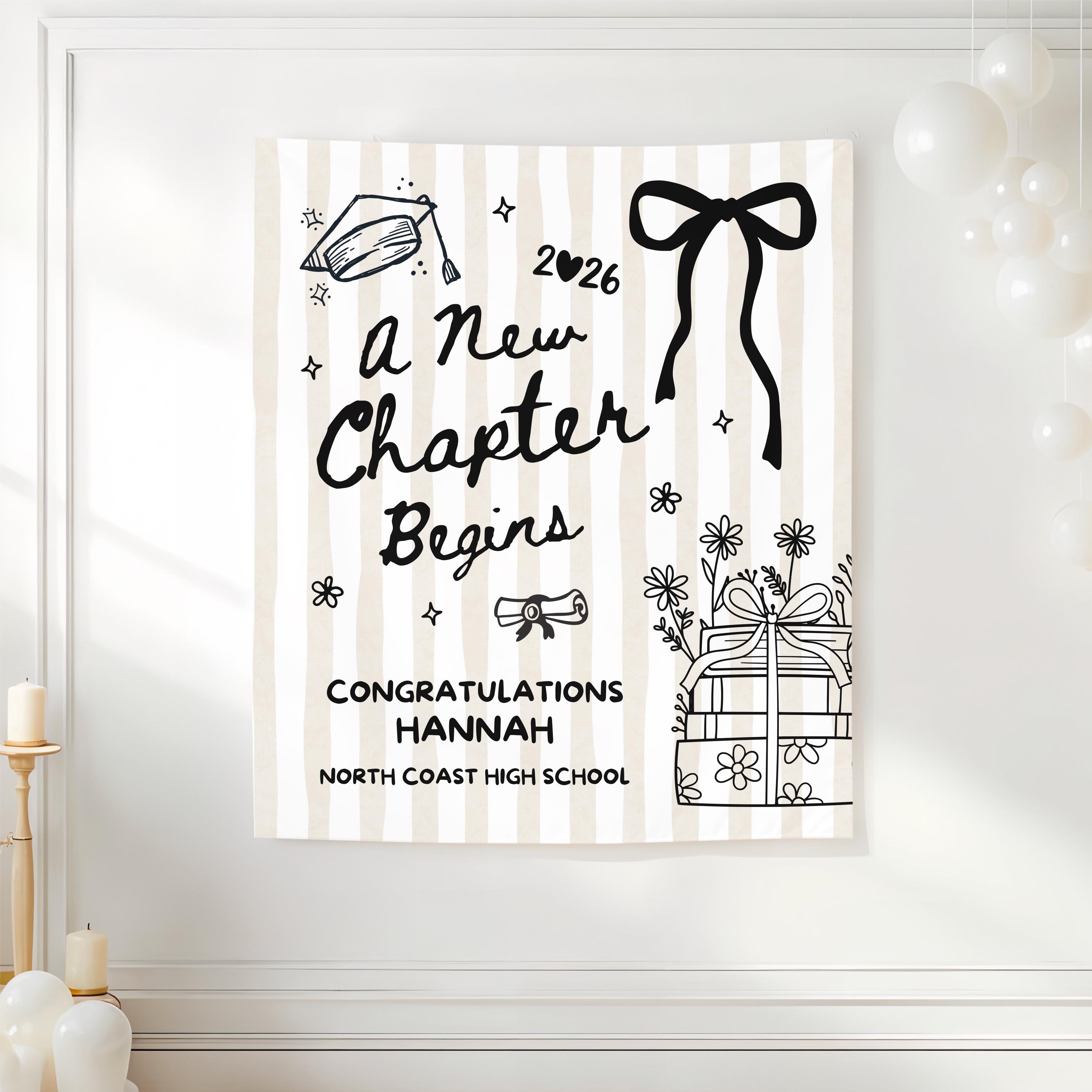 Custom Next Chapter Graduation Banner, 2026 Graduation Backdrop ...
