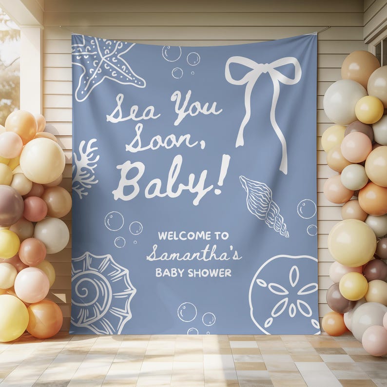 Blue Sea You Soon Baby Shower Decorations, Deep Sea Ocean Adventure ...