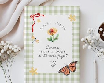 Diario personalizado "Cosas que dicen mis hijos", libro de recuerdos de la infancia de Little Love Bug, recuerdo de cumpleaños con nombre personalizado, regalo de baby shower para mamá primeriza