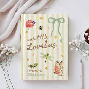 Anpassad Lovebug Babybok, Personlig Lady Bug Baby Shower Gästbok, Brev till Barn Minnebok, Graviditetsdagbok för Blivande Mamma