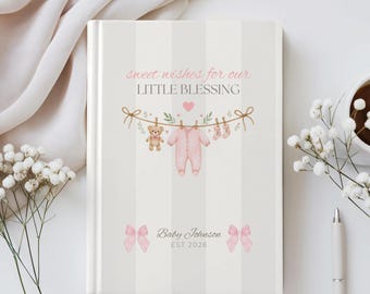 Letters to Baby Girl Shower Guestbook, Best Wishes for Baby Book, Coquette Baby Shower Keepsake, Its a Girl Personalized Pregnancy Journal