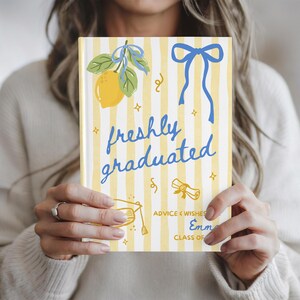 Personalized Freshly Graduated Book, Custom Graduation Guestbook, High ...