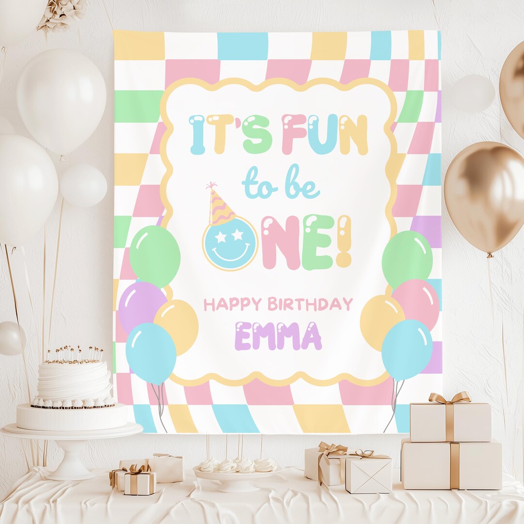 Its Fun to Be One Birthday Party Banner, Custom Name 1st Birthday ...