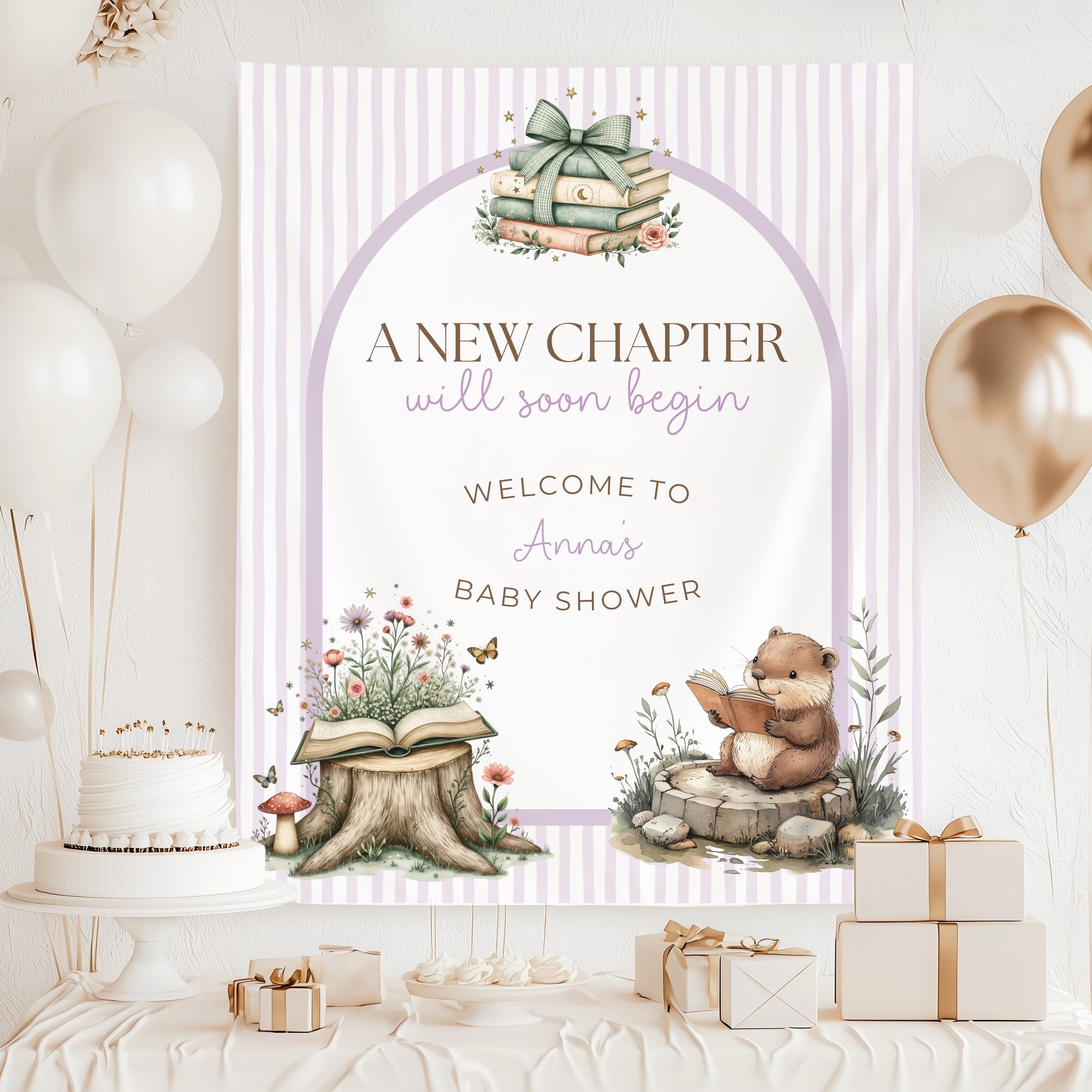 A New Chapter Baby Shower Decorations, Rustic Storybook Themed Baby ...